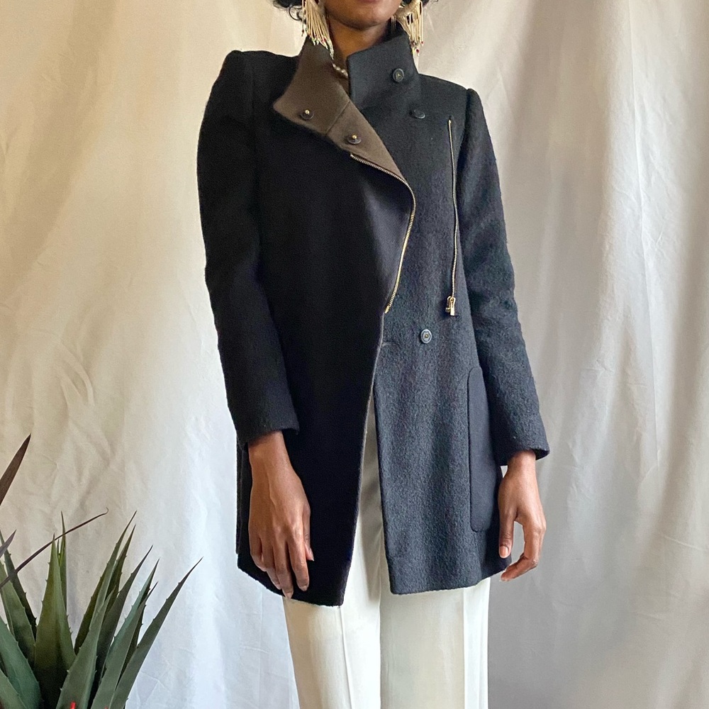Stylish Black Wool Coat